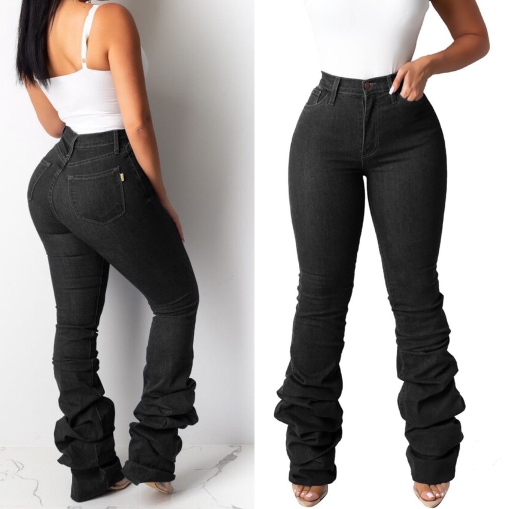 Trendy Stacked Jeans